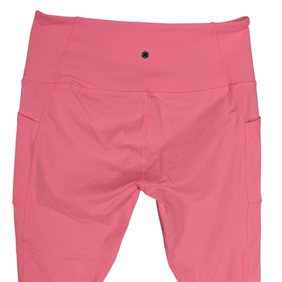 RBX Capri Leggings Flamingo Pink Size Large Side Pockets High Waistband - Picture 4 of 7